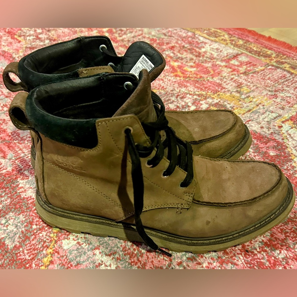 SOREL Men's Madson ll Moc Toe Waterproof Boot Tobacco Size 10.5